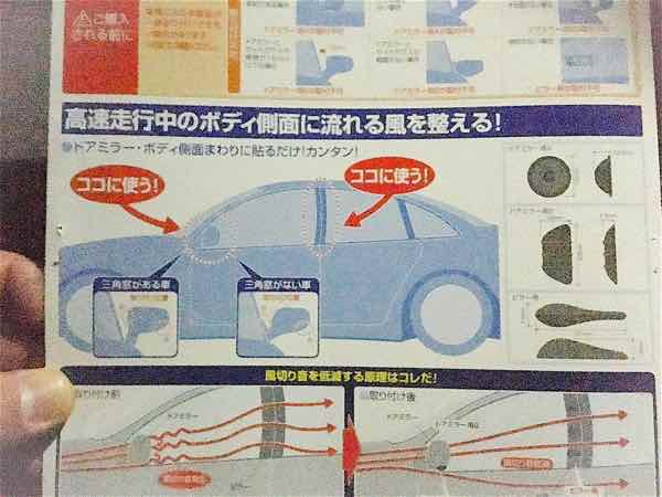 取り付け前と取り付け後と空力コントロールの空気の流れ