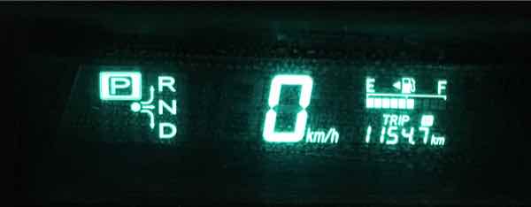 プリウス NHW20 前回の満タン給油から累計走行：1,154.7 km